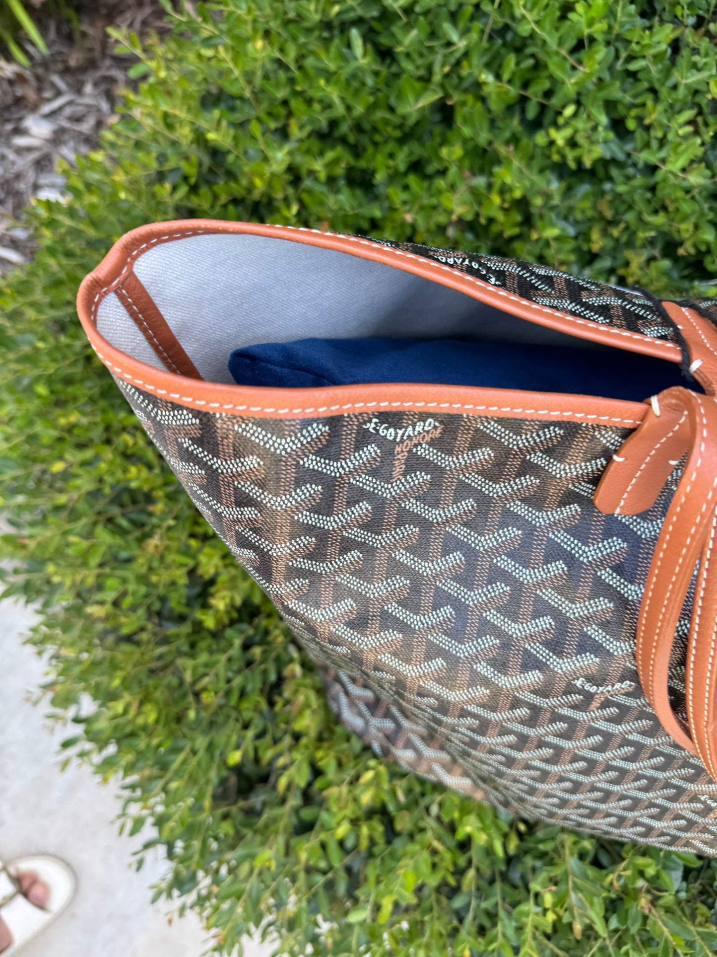 Goyard Saint Louis GM in Black Goyardine Canvas with Gold Trim