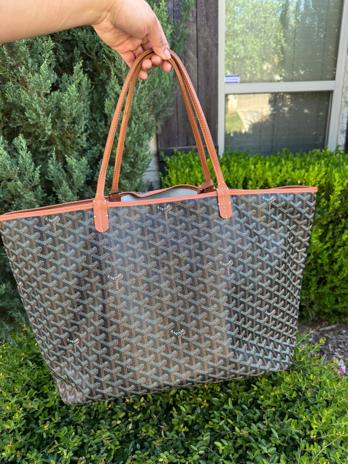 Goyard Saint Louis GM in Black Goyardine Canvas with Gold Trim
