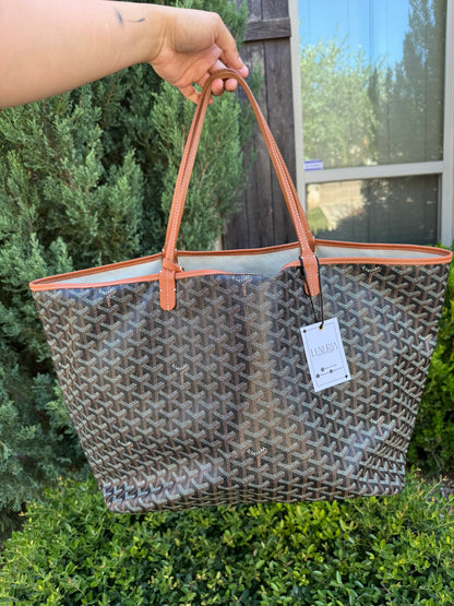 Goyard Saint Louis GM in Black Goyardine Canvas with Gold Trim