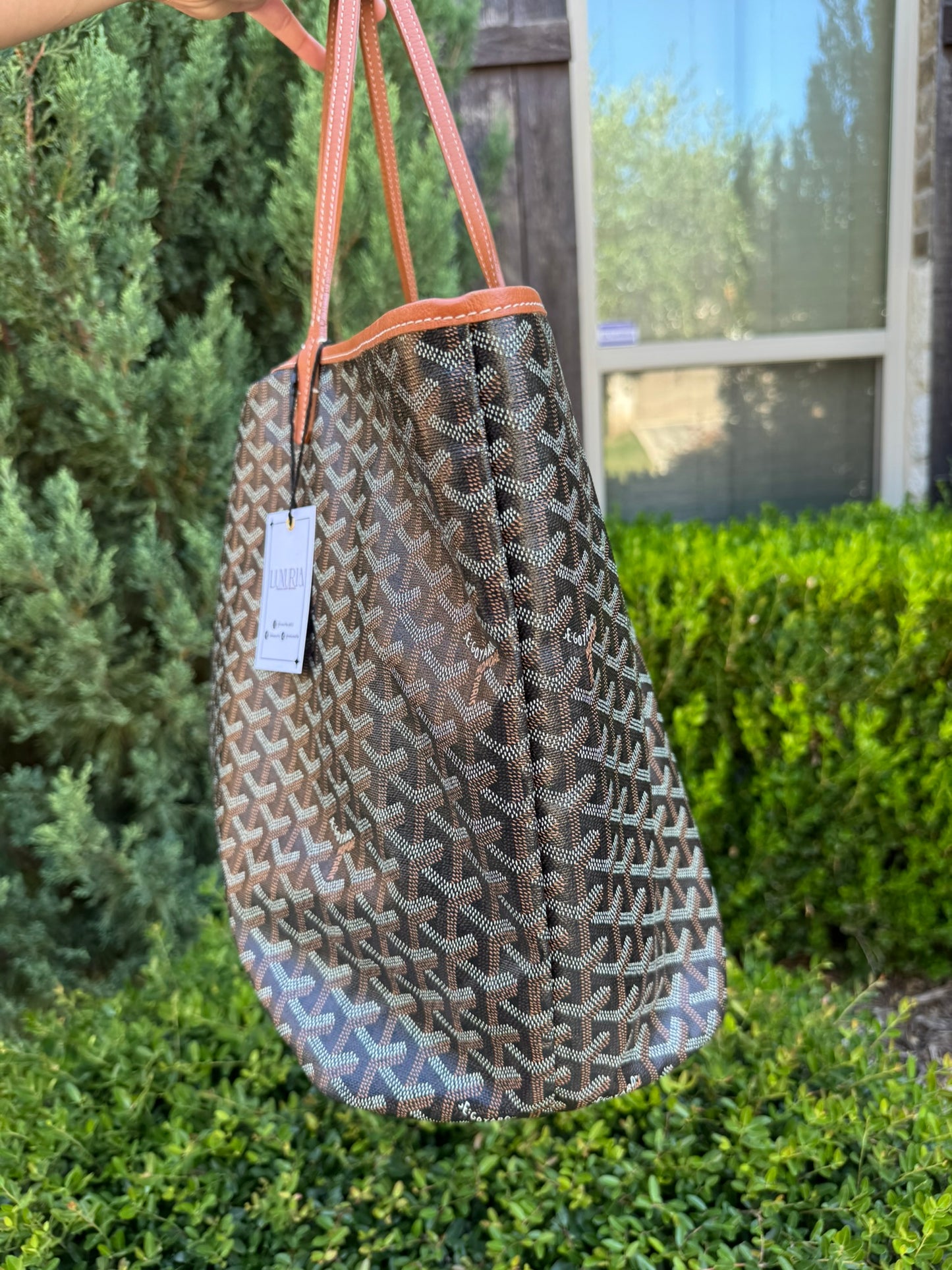 Goyard Saint Louis GM in Black Goyardine Canvas with Gold Trim