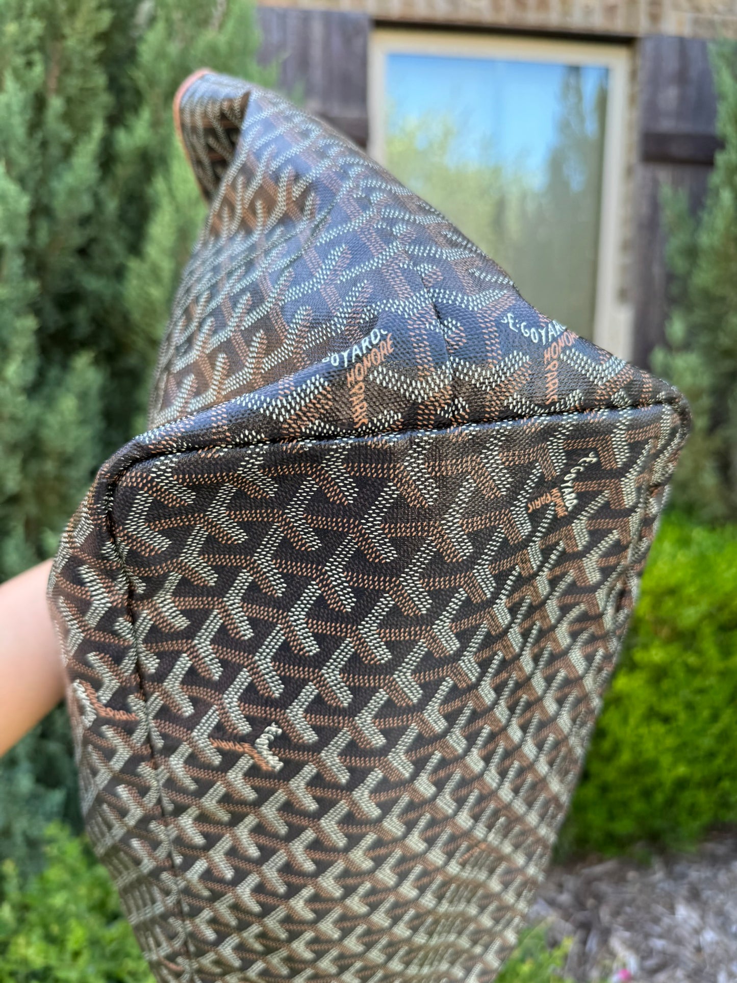 Goyard Saint Louis GM in Black Goyardine Canvas with Gold Trim