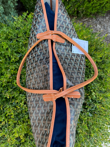 Goyard Saint Louis GM in Black Goyardine Canvas with Gold Trim