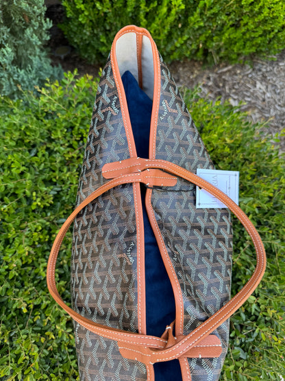 Goyard Saint Louis GM in Black Goyardine Canvas with Gold Trim