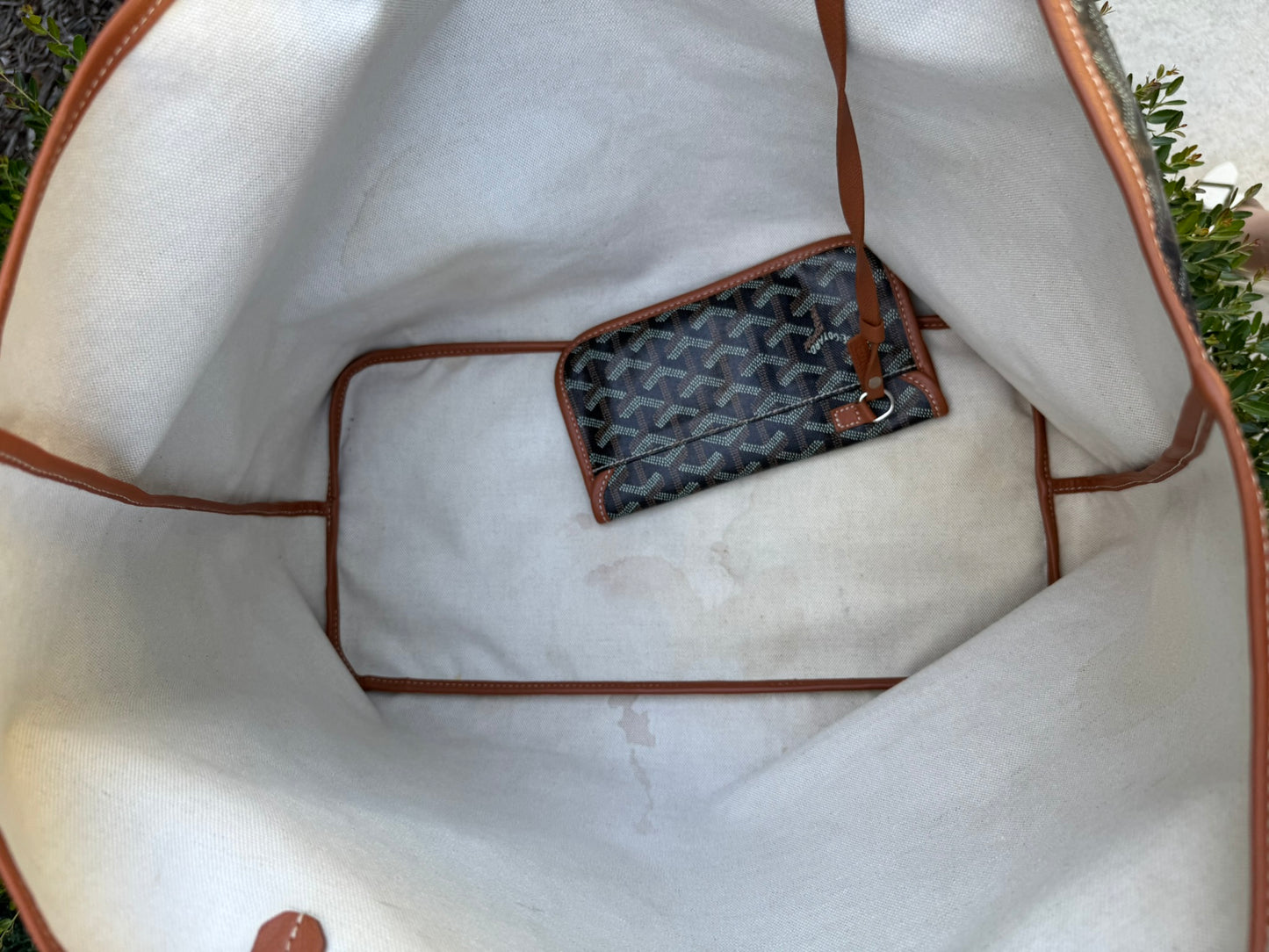 Goyard Saint Louis GM in Black Goyardine Canvas with Gold Trim