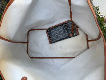 Goyard Saint Louis GM in Black Goyardine Canvas with Gold Trim