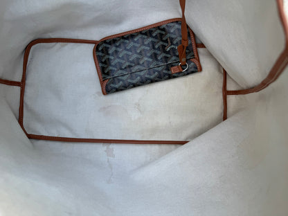 Goyard Saint Louis GM in Black Goyardine Canvas with Gold Trim