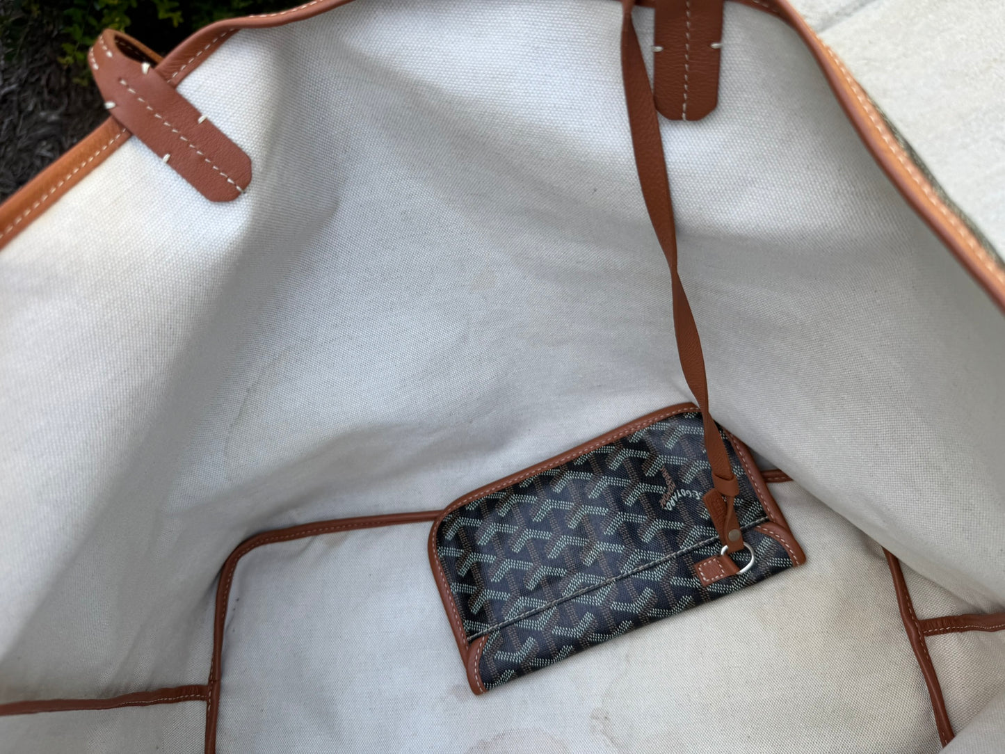 Goyard Saint Louis GM in Black Goyardine Canvas with Gold Trim