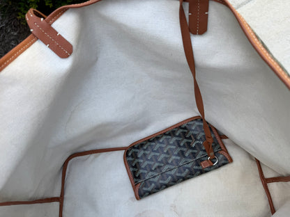 Goyard Saint Louis GM in Black Goyardine Canvas with Gold Trim