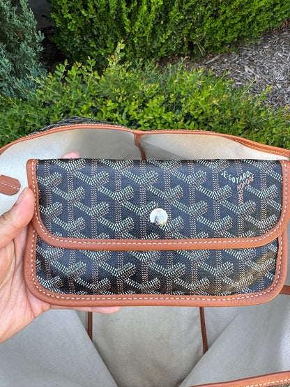 Goyard Saint Louis GM in Black Goyardine Canvas with Gold Trim