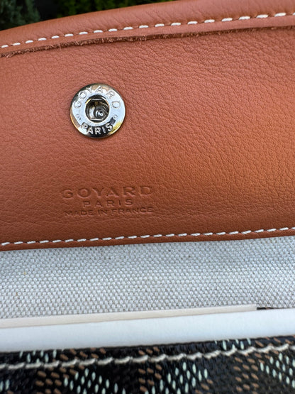 Goyard Saint Louis GM in Black Goyardine Canvas with Gold Trim