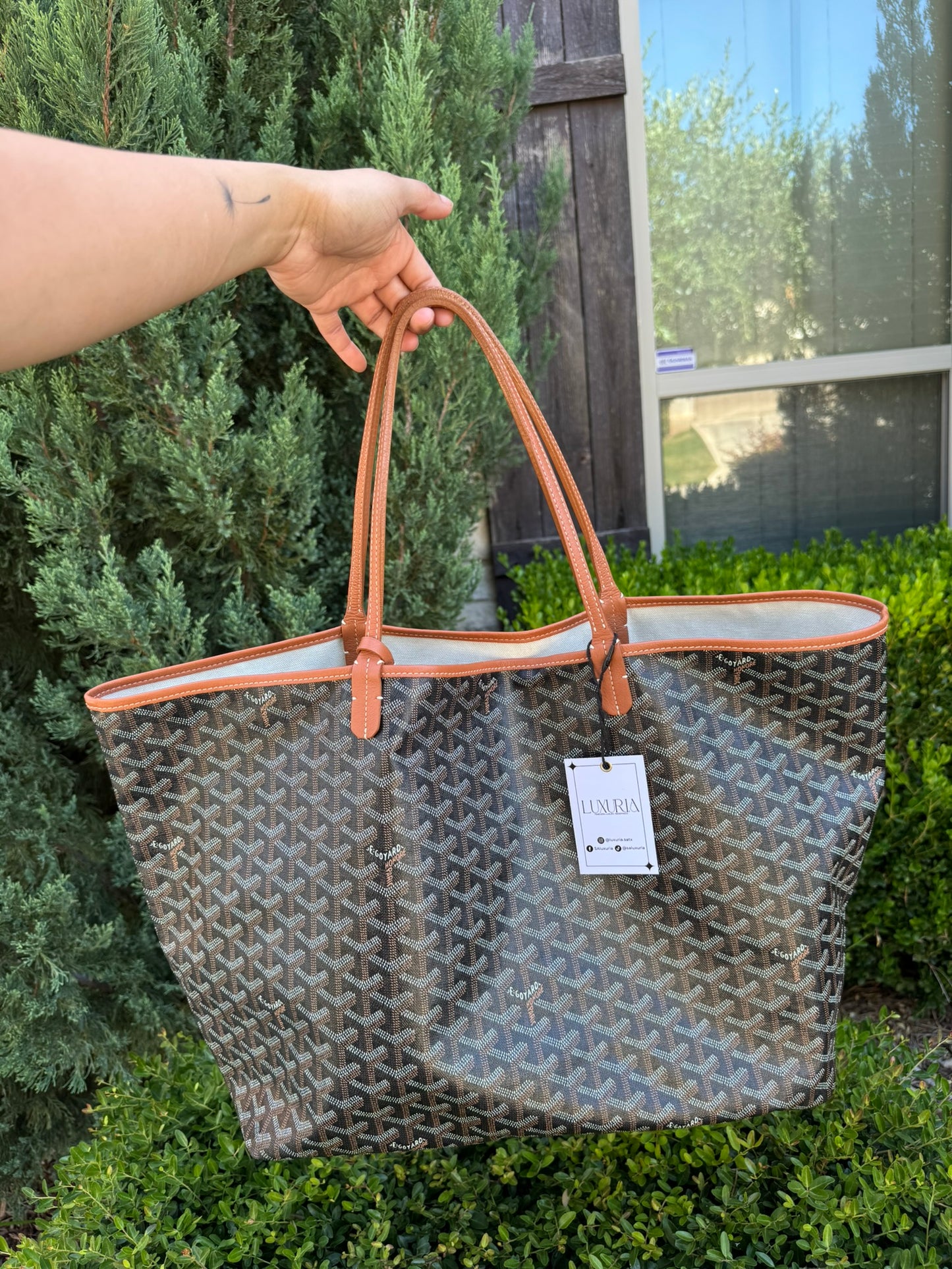 Goyard Saint Louis GM in Black Goyardine Canvas with Gold Trim
