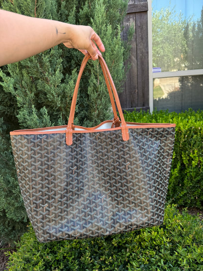Goyard Saint Louis GM in Black Goyardine Canvas with Gold Trim