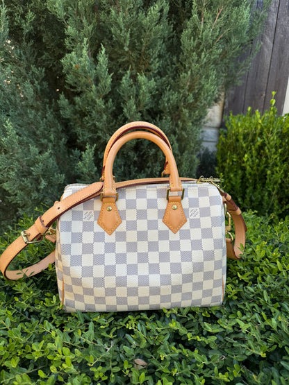 Louis Vuitton Speedy Bandoulière 25 in Damier Azur Canvas