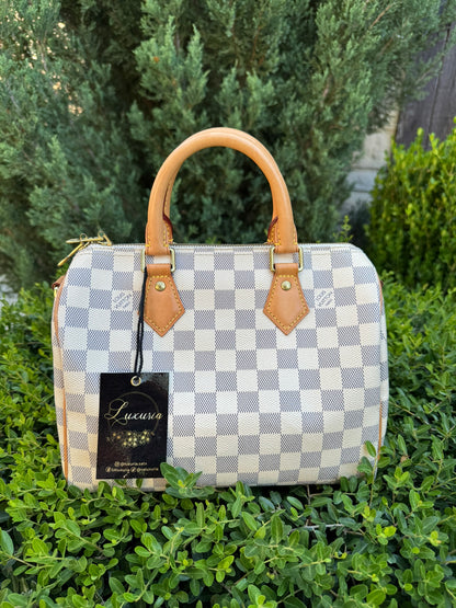Louis Vuitton Speedy Bandoulière 25 in Damier Azur Canvas