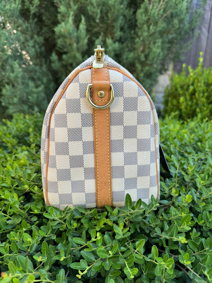 Louis Vuitton Speedy Bandoulière 25 in Damier Azur Canvas