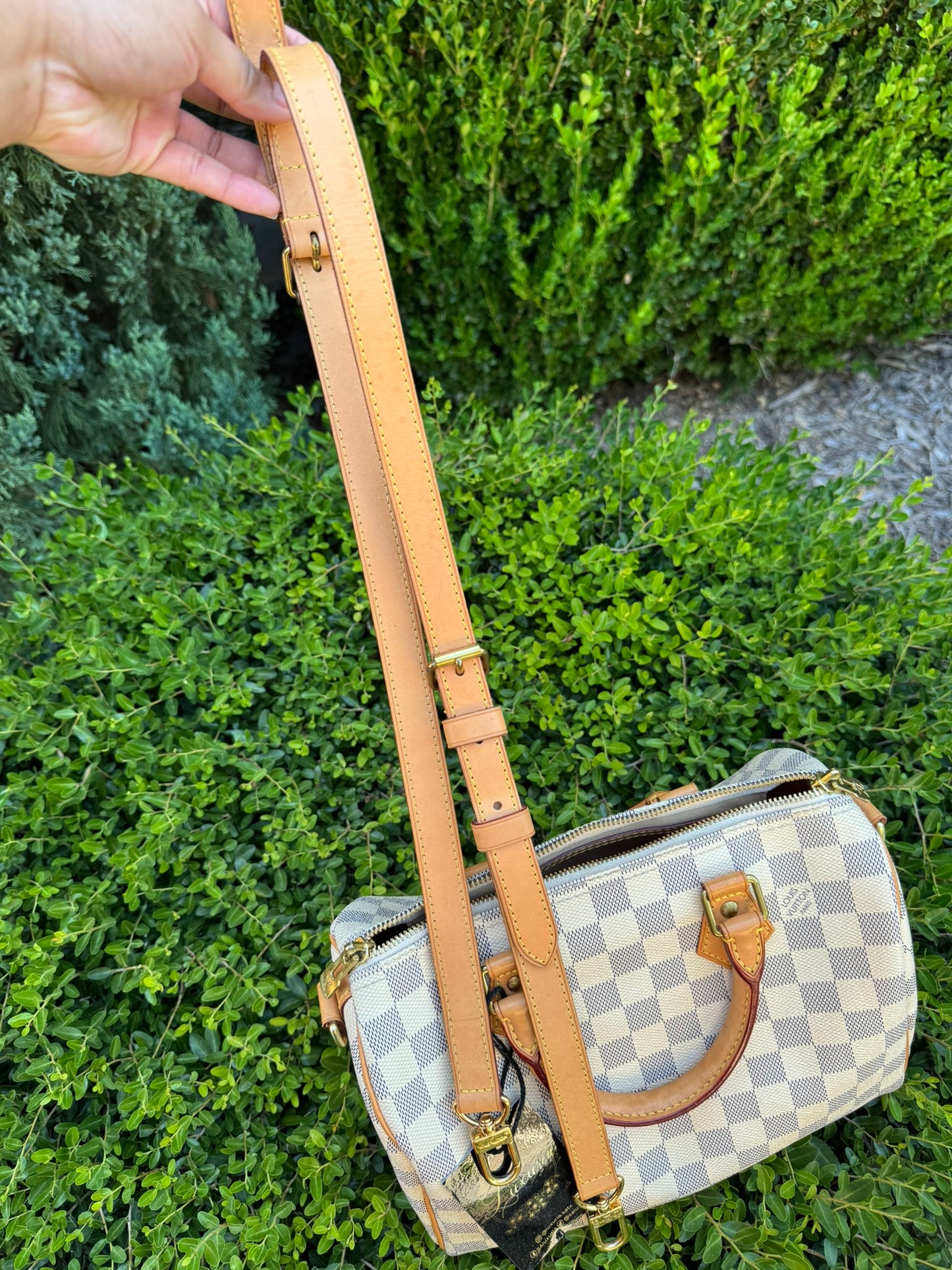 Louis Vuitton Speedy Bandoulière 25 in Damier Azur Canvas