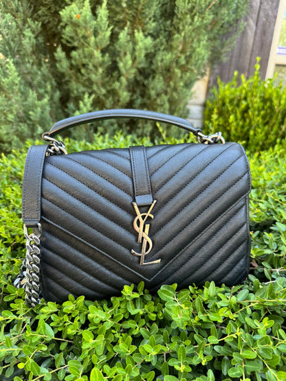 Saint Laurent College Medium in Chevron Quilted Leather