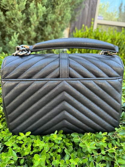 Saint Laurent College Medium in Chevron Quilted Leather