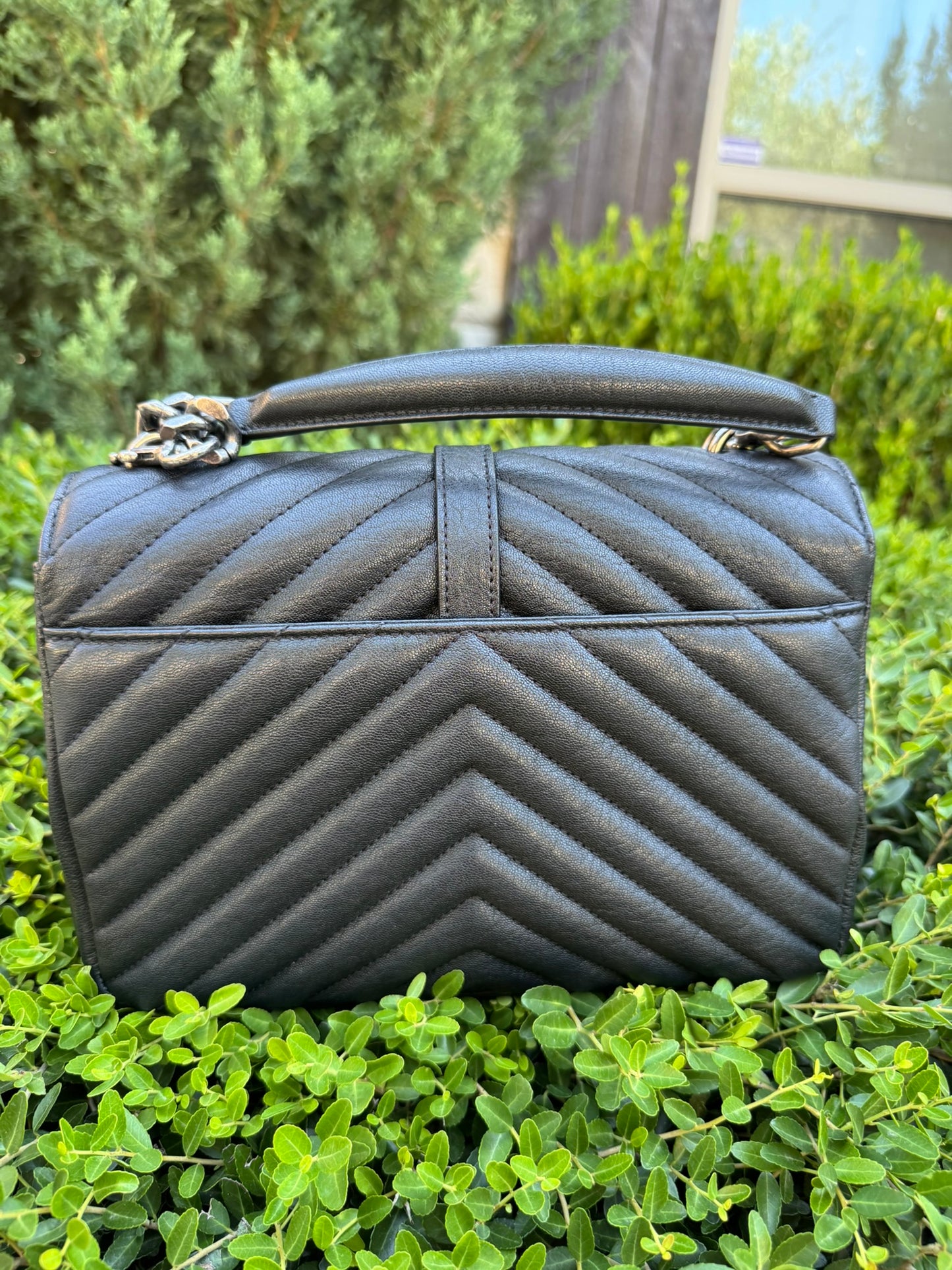 Saint Laurent College Medium in Chevron Quilted Leather