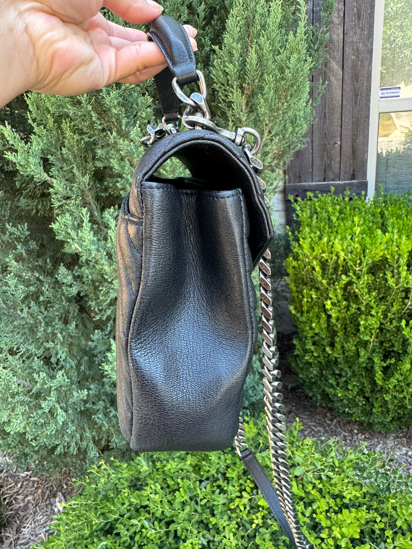 Saint Laurent College Medium in Chevron Quilted Leather