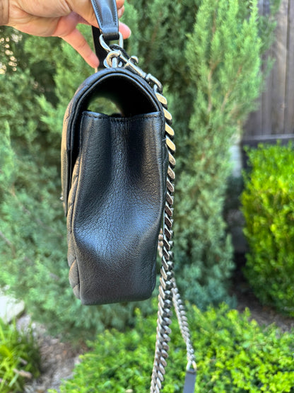 Saint Laurent College Medium in Chevron Quilted Leather