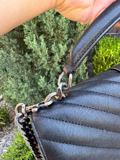 Saint Laurent College Medium in Chevron Quilted Leather