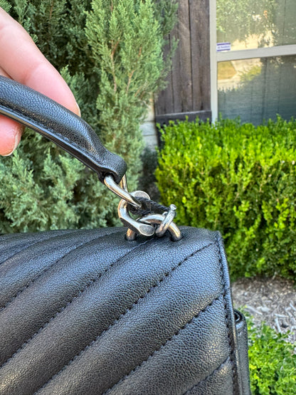 Saint Laurent College Medium in Chevron Quilted Leather