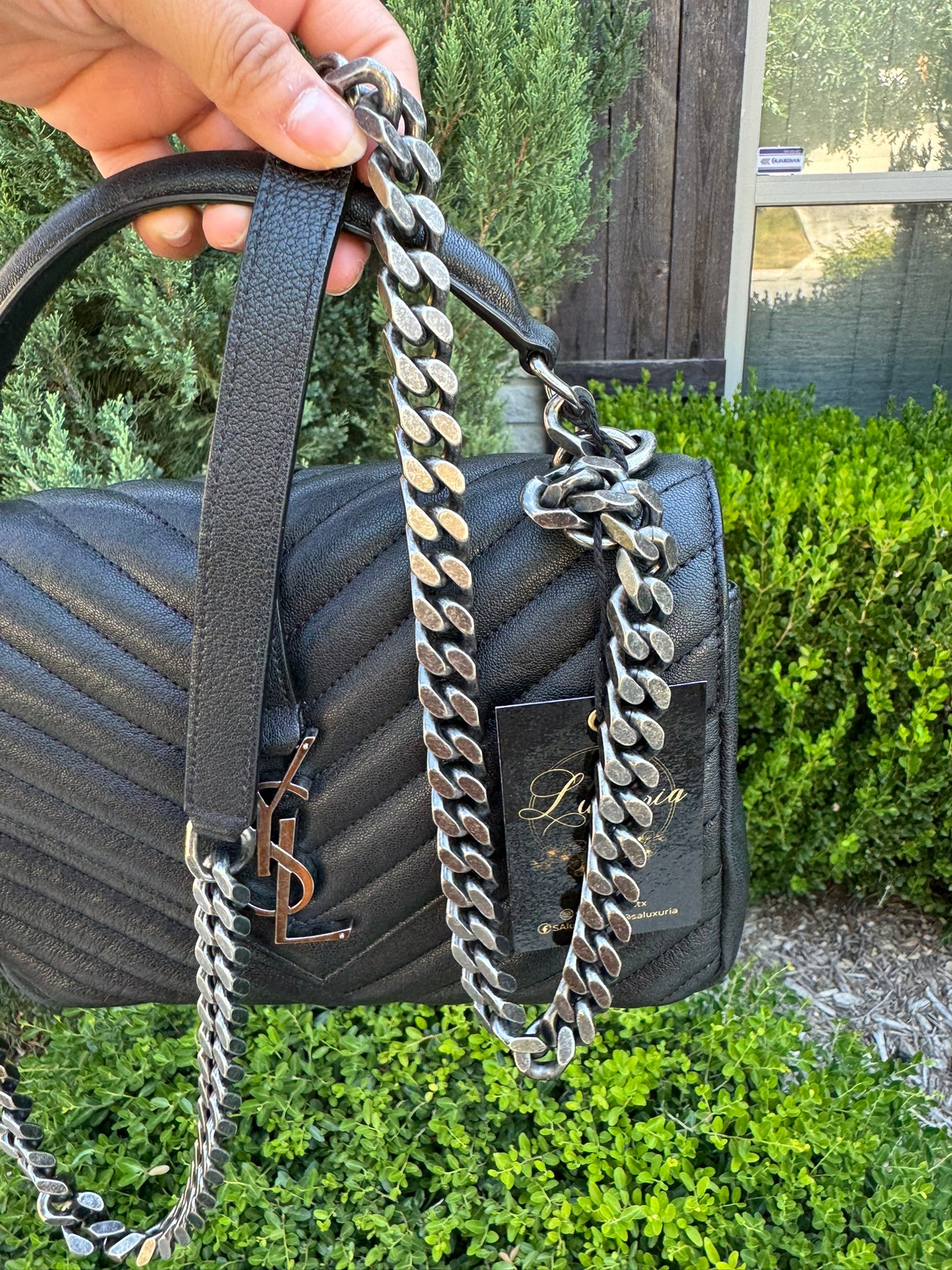 Saint Laurent College Medium in Chevron Quilted Leather