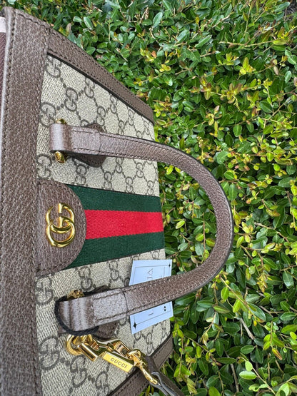 Gucci Ophidia Small Tote in Beige/Ebony GG Supreme