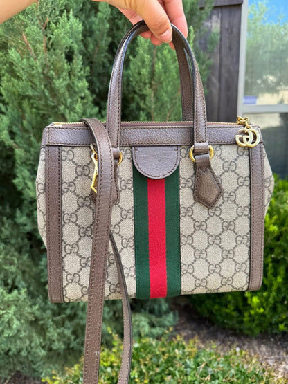 Gucci Ophidia Small Tote in Beige/Ebony GG Supreme