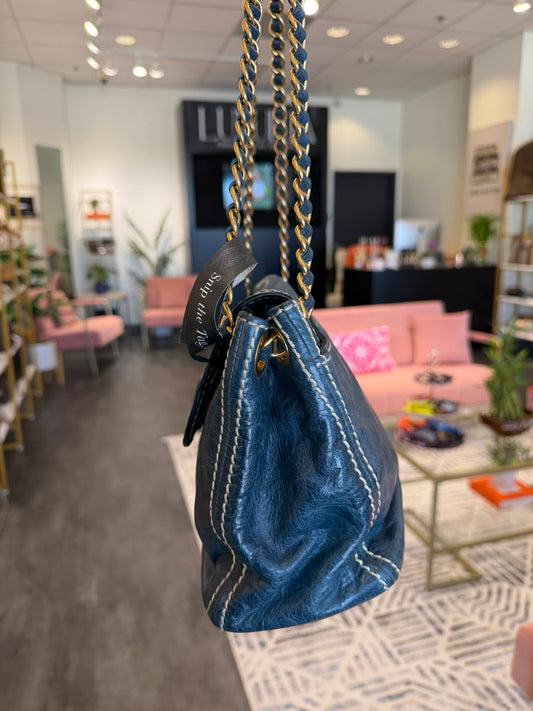 Prada Distressed Leather Chain Flap Bag