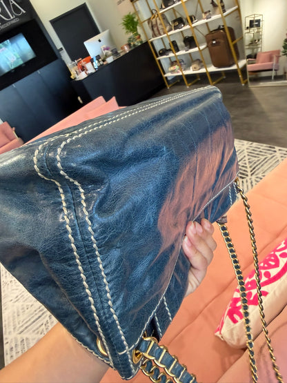 Prada Distressed Leather Chain Flap Bag