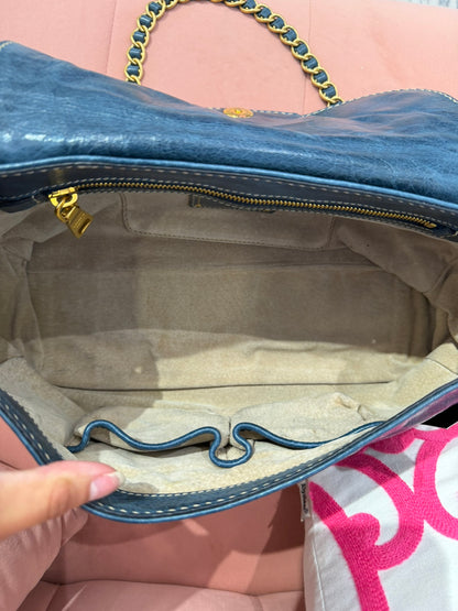 Prada Distressed Leather Chain Flap Bag