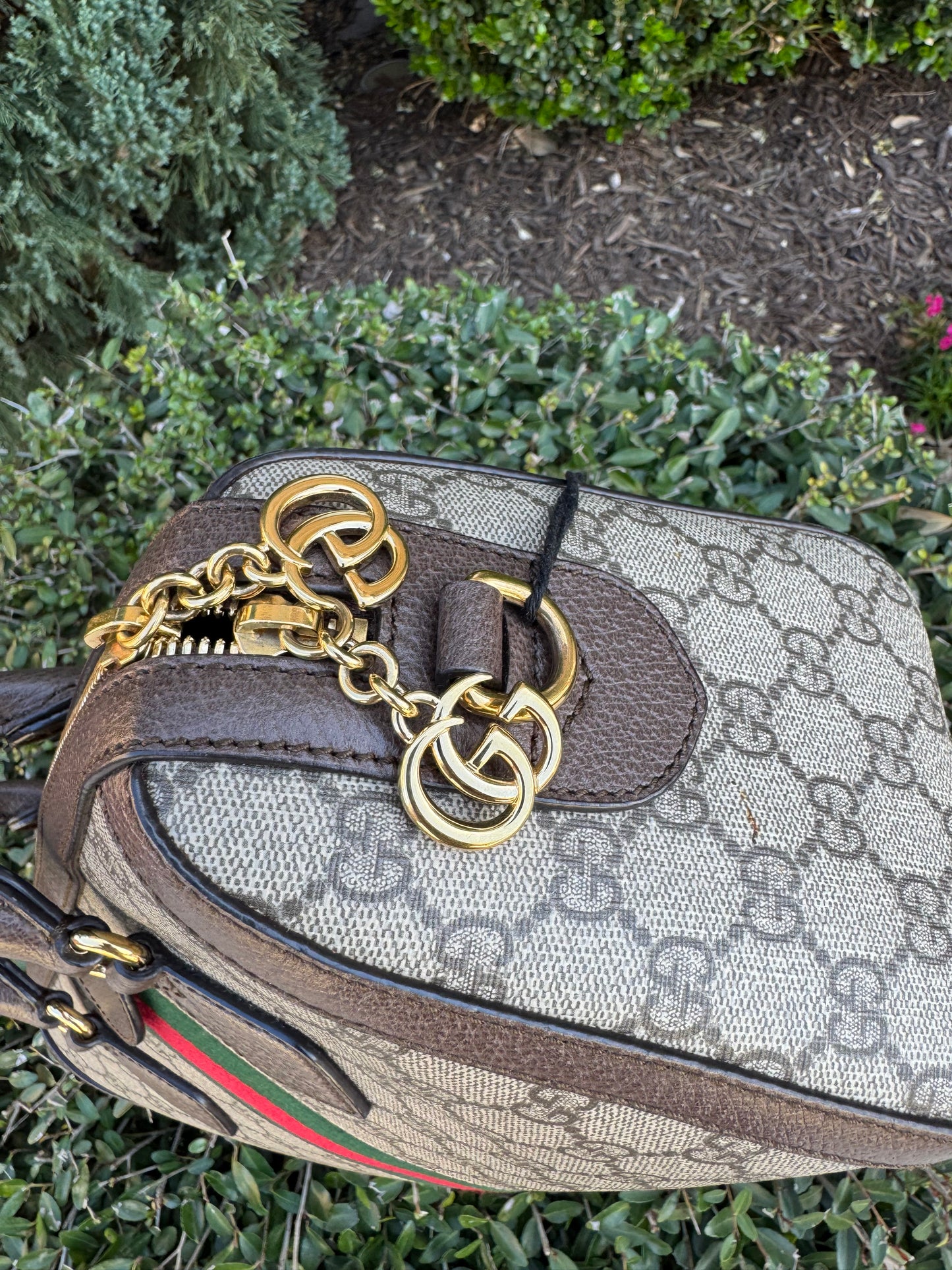 GG Supreme Monogram Boston Bag