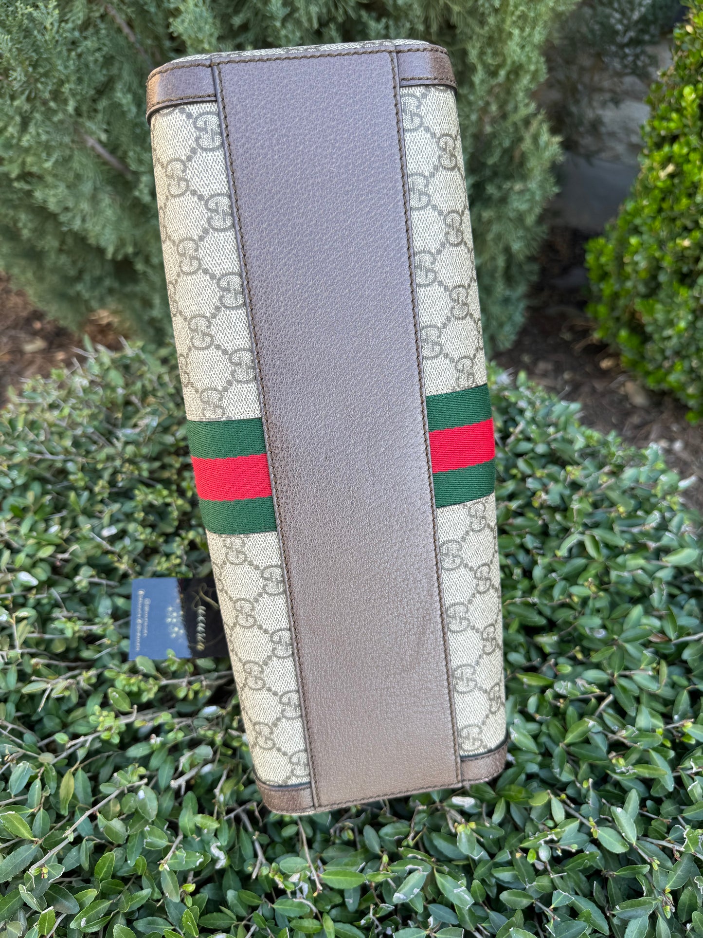 GG Supreme Monogram Boston Bag