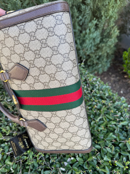 GG Supreme Monogram Boston Bag