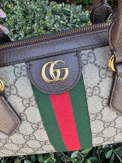 GG Supreme Monogram Boston Bag