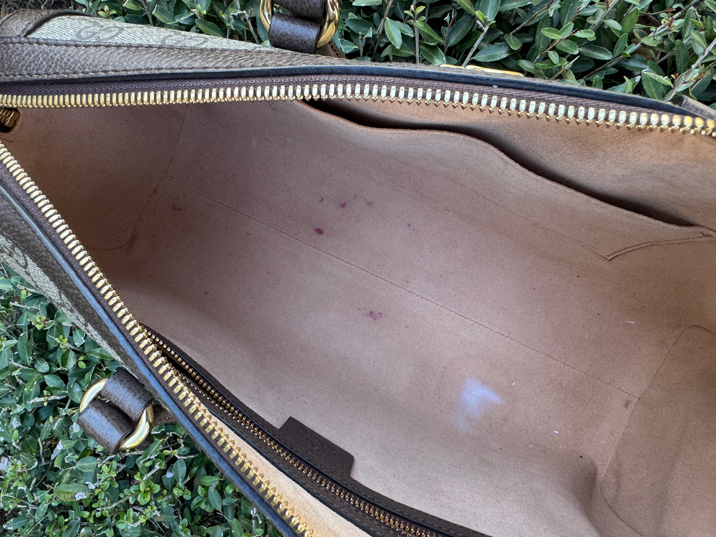 GG Supreme Monogram Boston Bag