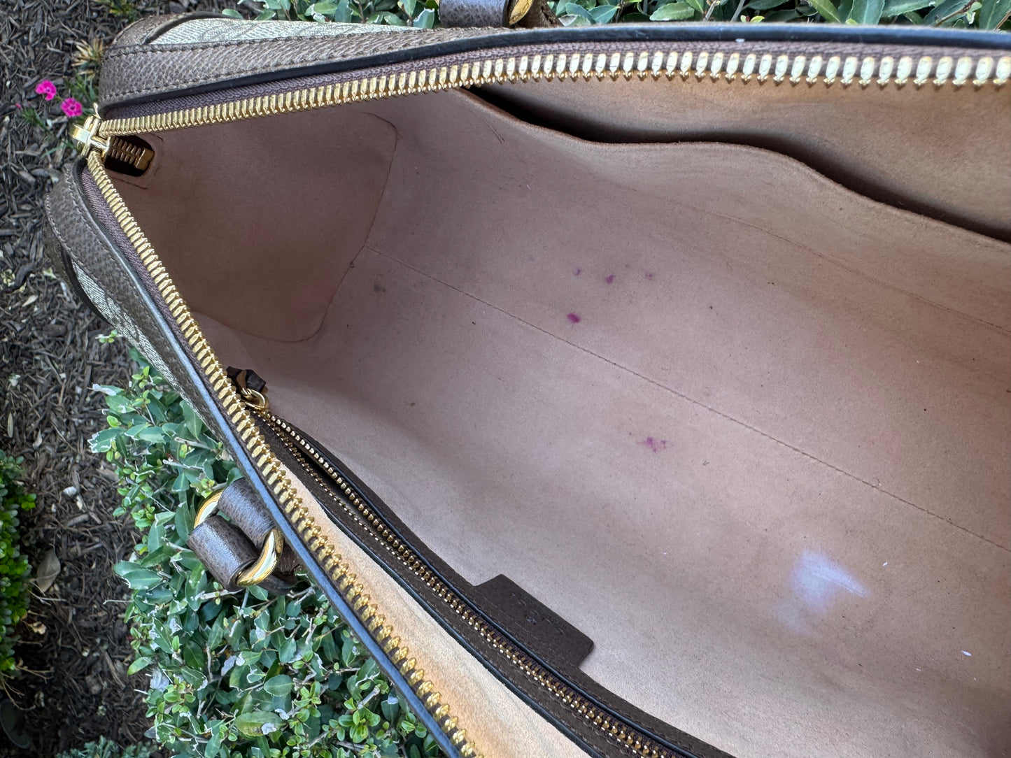 GG Supreme Monogram Boston Bag