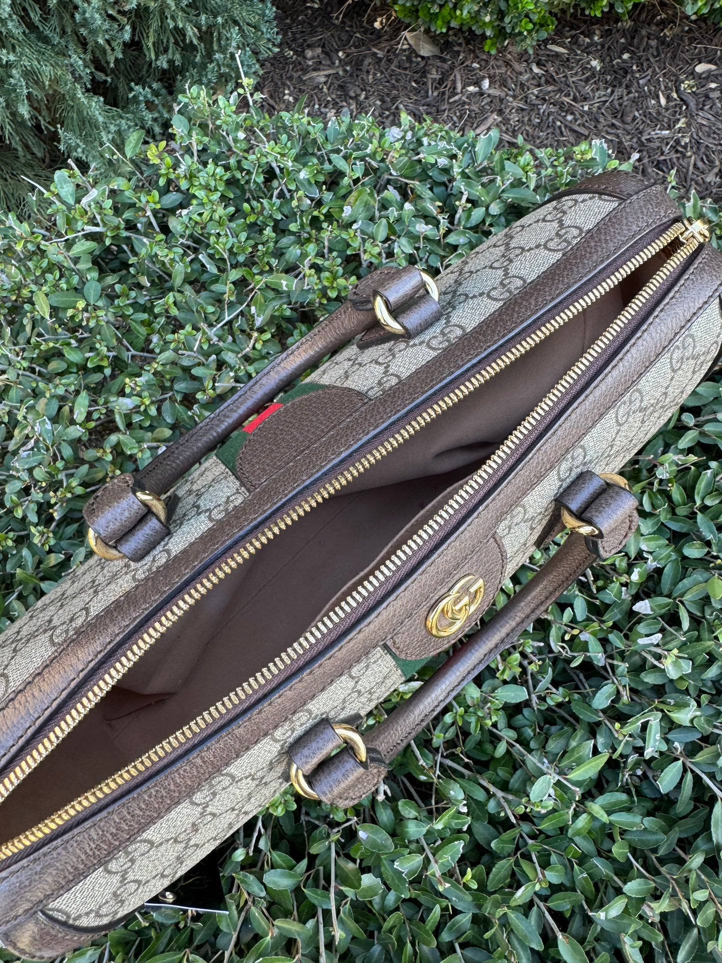 GG Supreme Monogram Boston Bag