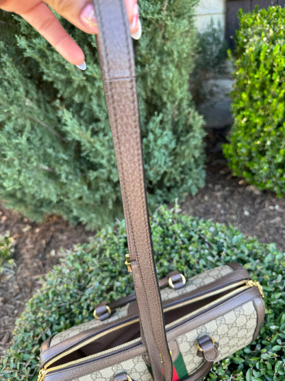 GG Supreme Monogram Boston Bag