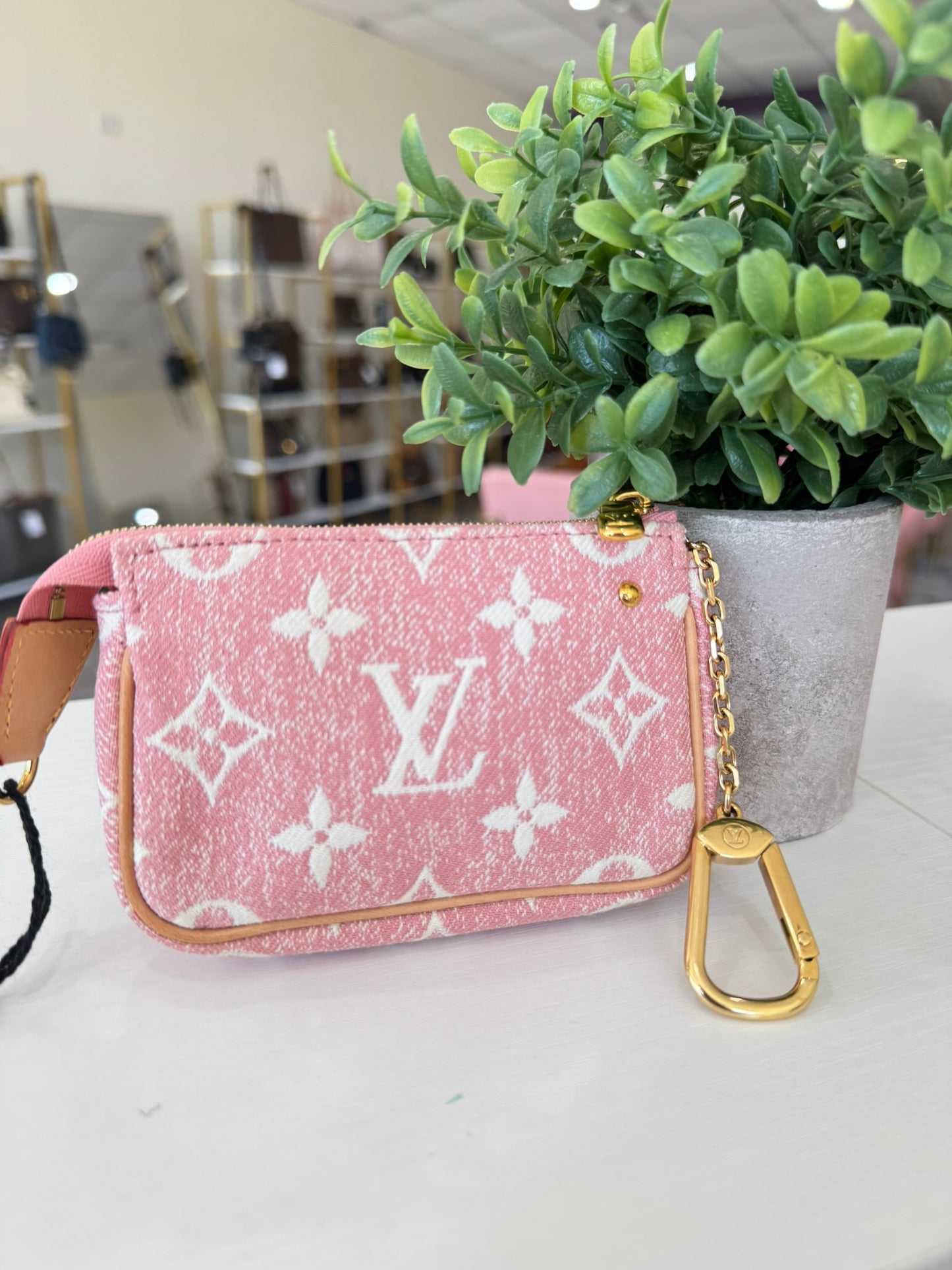 Louis Vuitton Micro Denim Pochette in Pink Monogram Denim