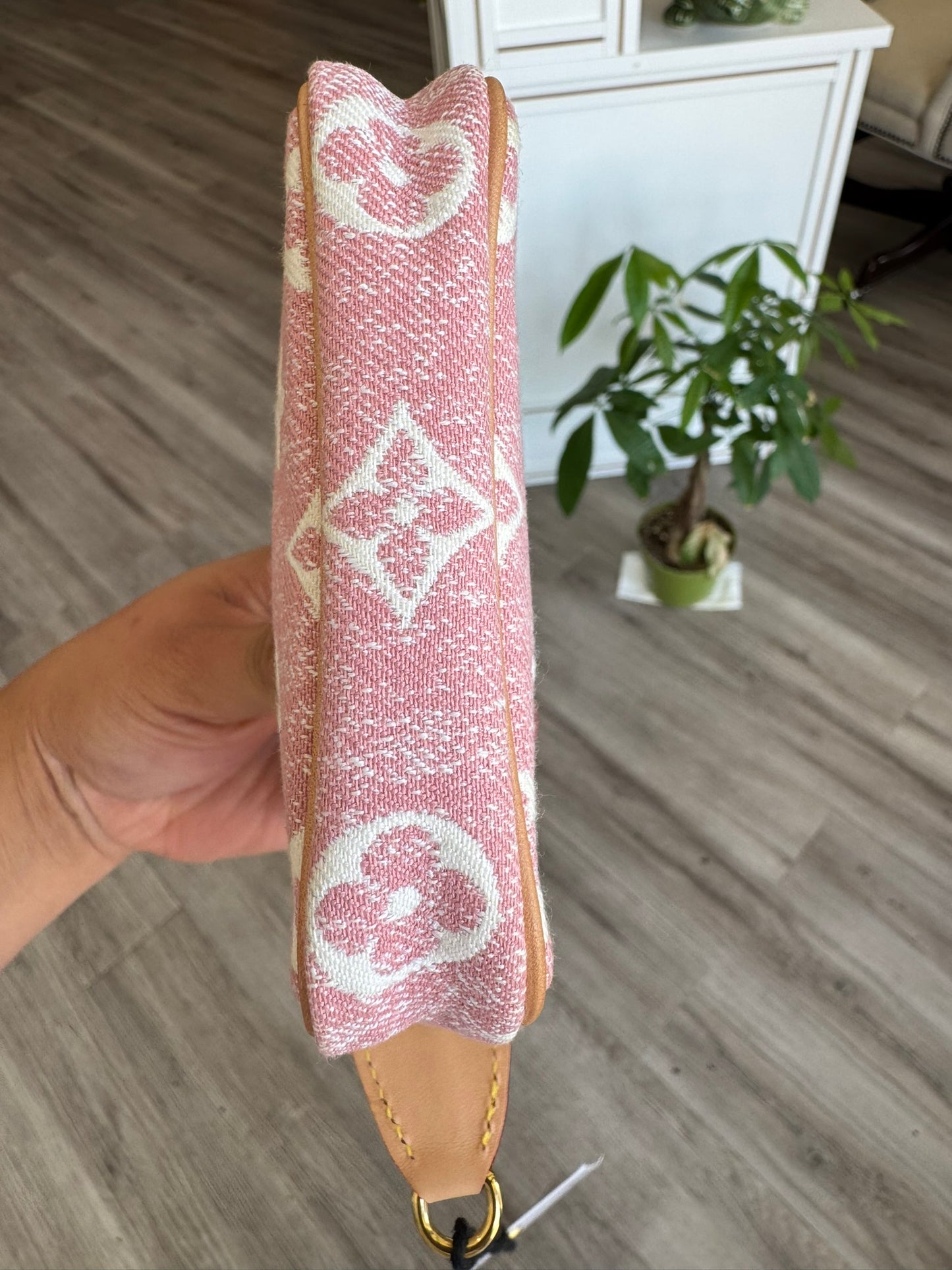 Louis Vuitton Micro Denim Pochette in Pink Monogram Denim