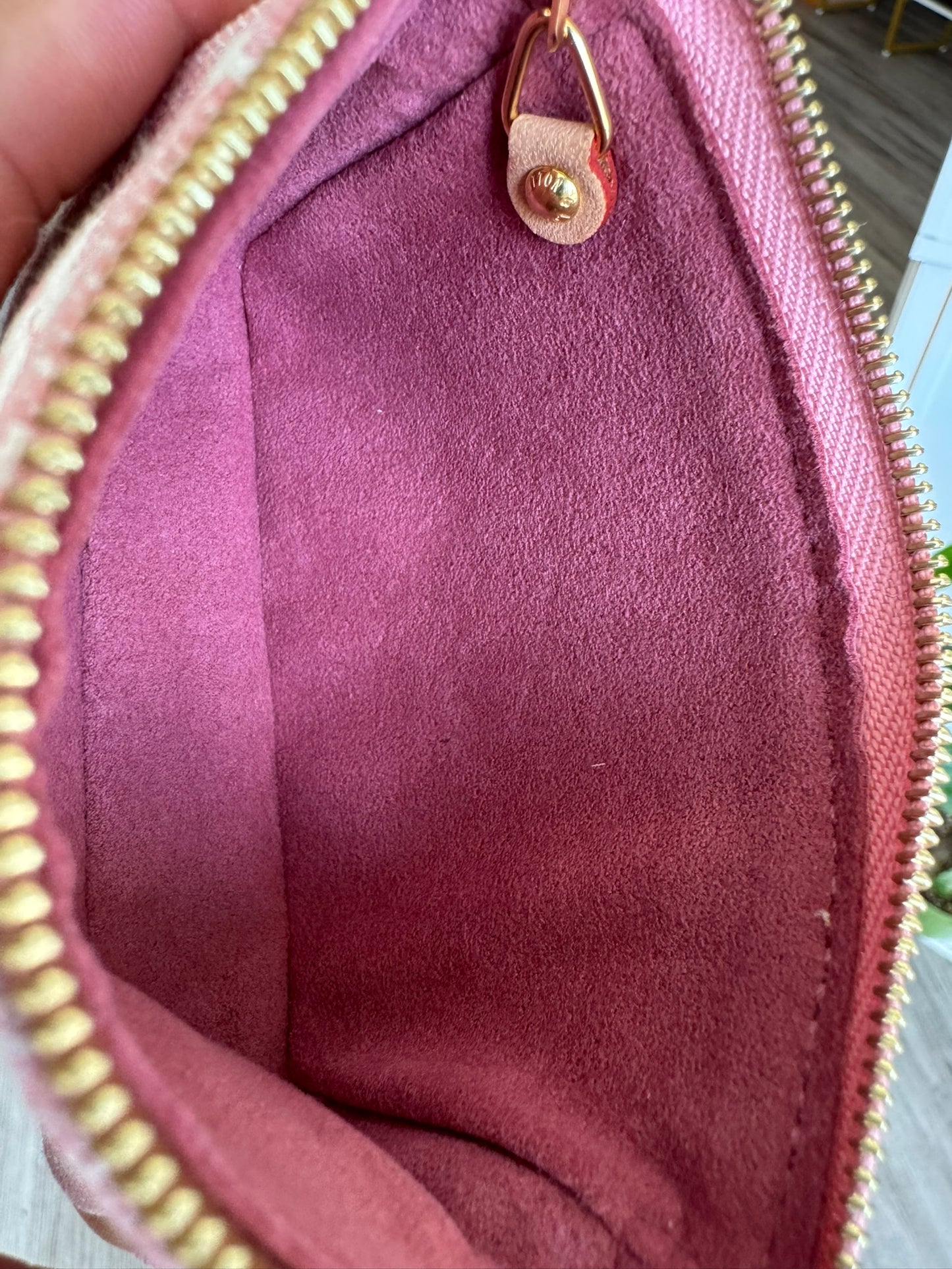 Louis Vuitton Micro Denim Pochette in Pink Monogram Denim