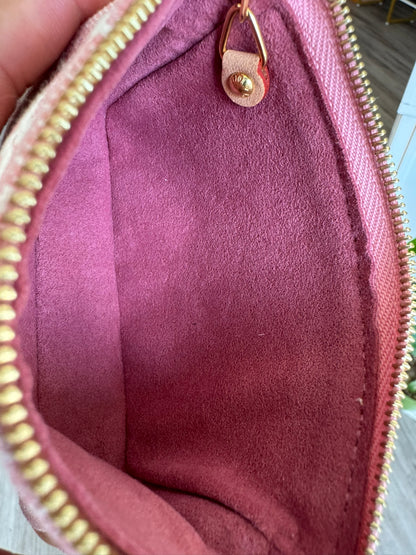 Louis Vuitton Micro Denim Pochette in Pink Monogram Denim