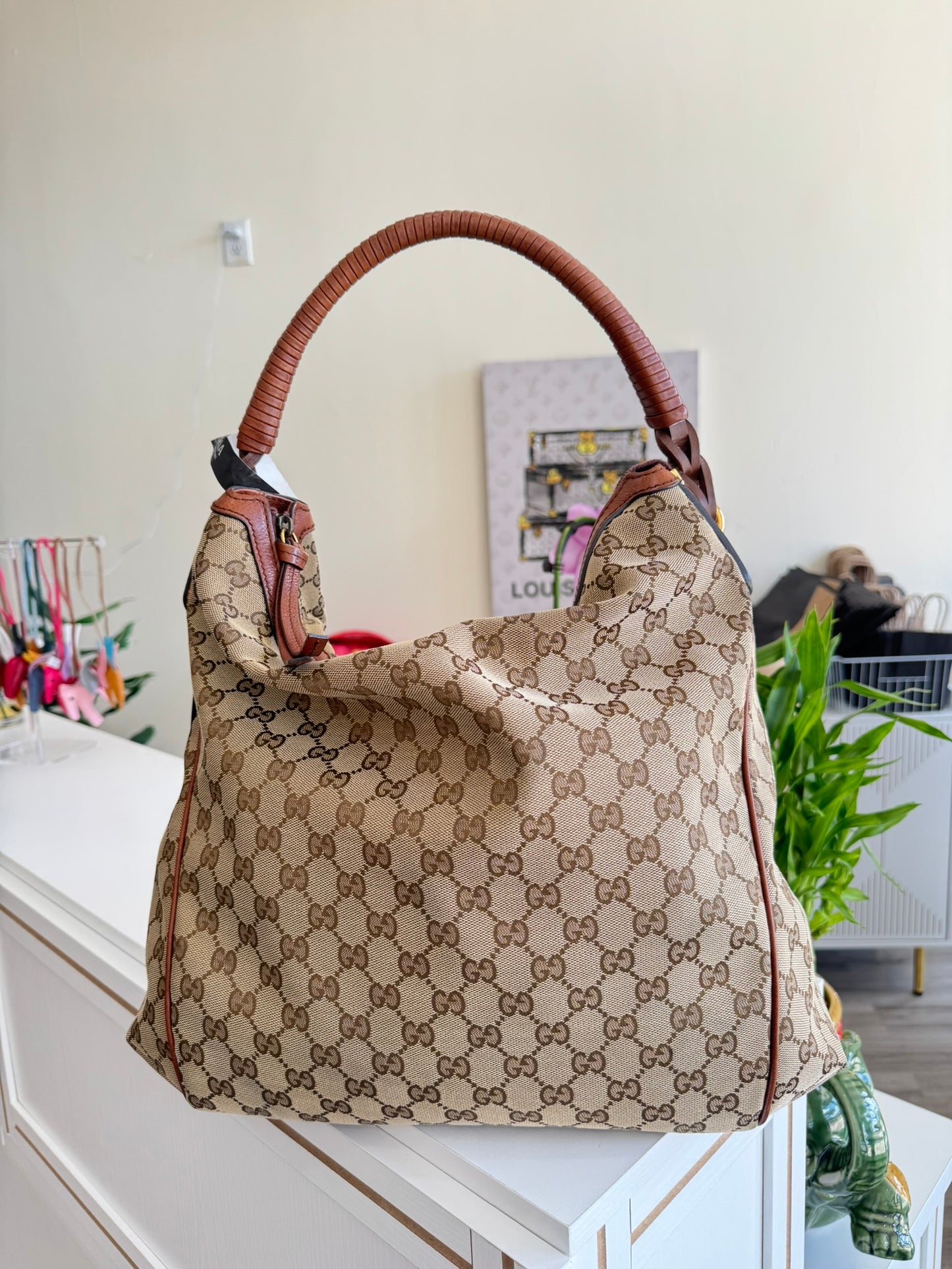 Gucci GG Hobo Bag in Classic Monogram Canvas