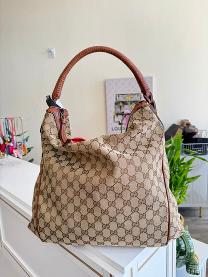 Gucci GG Hobo Bag in Classic Monogram Canvas