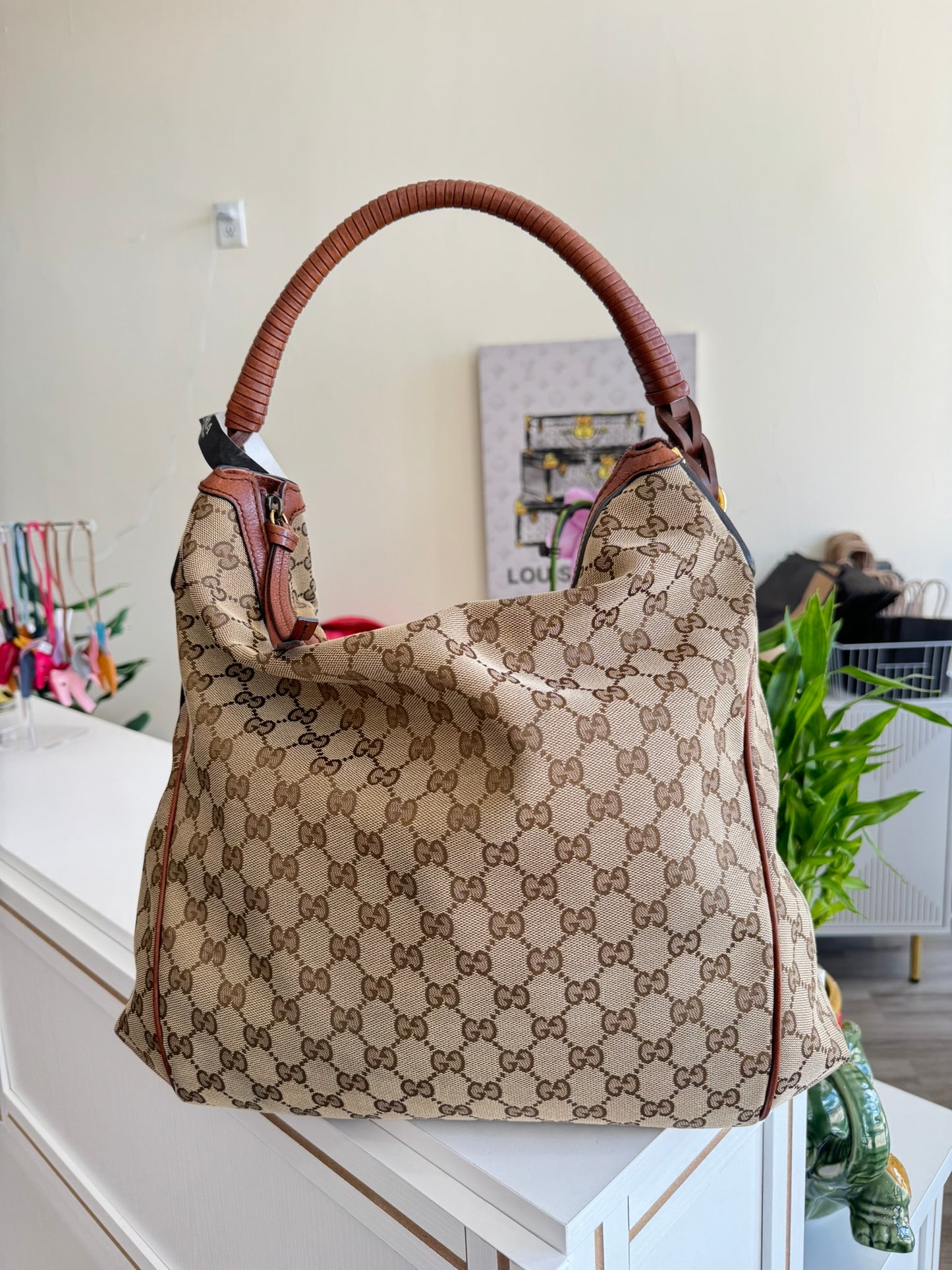 Gucci GG Hobo Bag in Classic Monogram Canvas