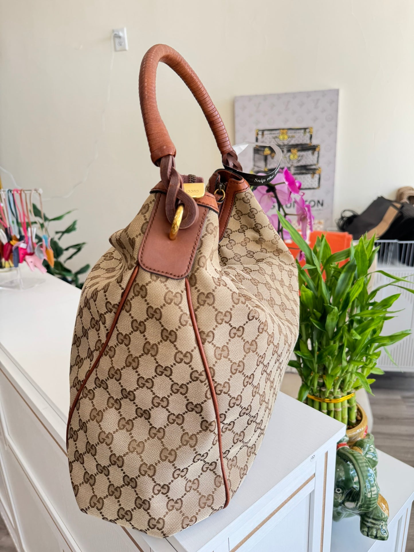 Gucci GG Hobo Bag in Classic Monogram Canvas