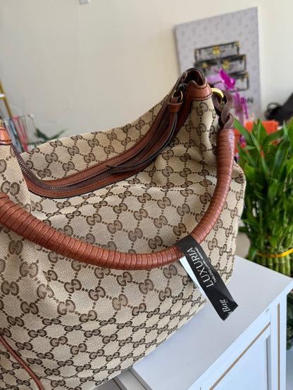 Gucci GG Hobo Bag in Classic Monogram Canvas